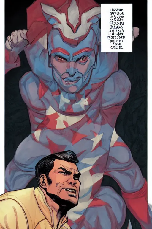 Image similar to youre too political dude, art by jacqueline e, color by sam wilde and bo feng lin