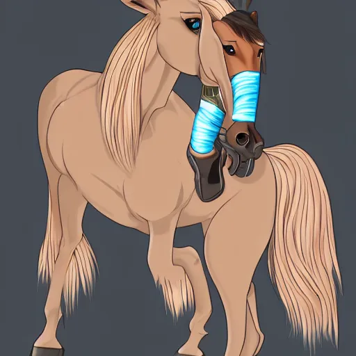 Image similar to anthropomorphic mare, horse woman, highly detailed, trending on furaffinity