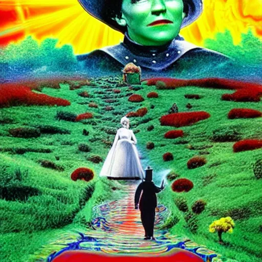 Image similar to The wizard of Oz, psychedelic