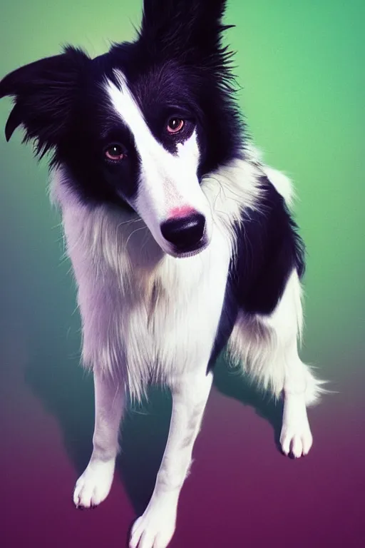 Prompt: sweet border collie by beeple