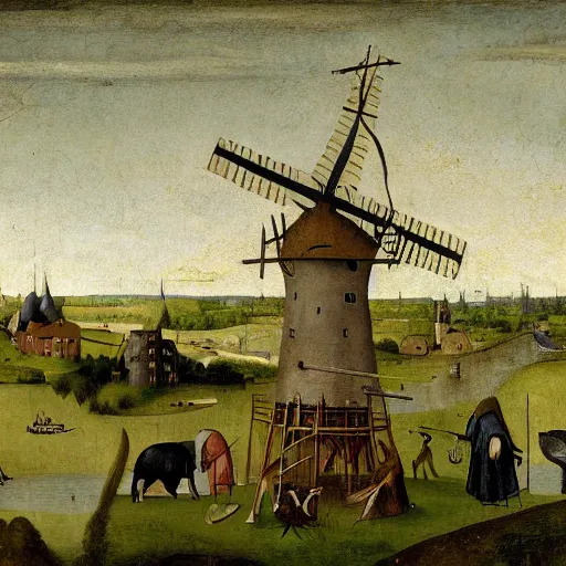 Image similar to tumwater, north dakota painted by hieronymus bosch 4 k w 1 0 8 8