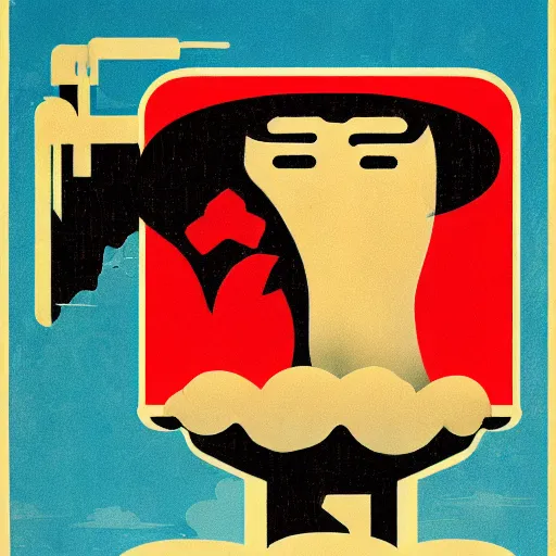 Prompt: soviet style propaganda poster for the mushroom kingdom