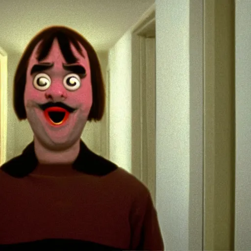 Image similar to the shining, jack at typewriter, as a pixar movie