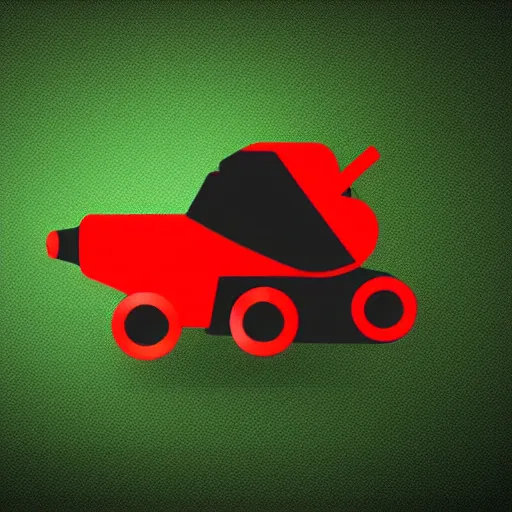 Prompt: modern logo of a tank for a game company. red