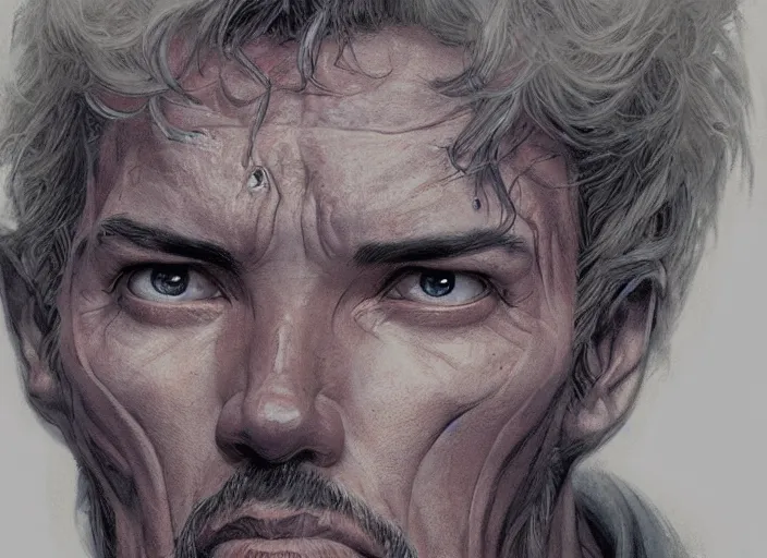 Image similar to a highly detailed alien portrait of stephen strange, james gurney, james jean