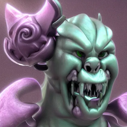 Prompt: carebear demon. eldenring boss, zbrush, arnold render, unrealengine 5, dark souls, horror, extremely detailed