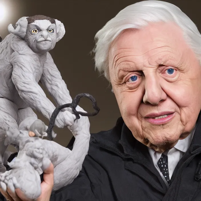 Image similar to David Attenborough, An anime Nendoroid of David Attenborough, figurine, detailed product photo