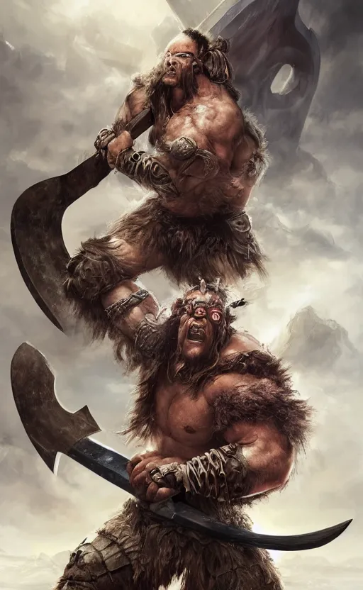 Prompt: amazing masterclass portrait of a ruthless barbarian cyclops, giant axe, 8 k, hyperrealistic, dragon slayer, hyperdetailed, fantasy portrait by laura sava