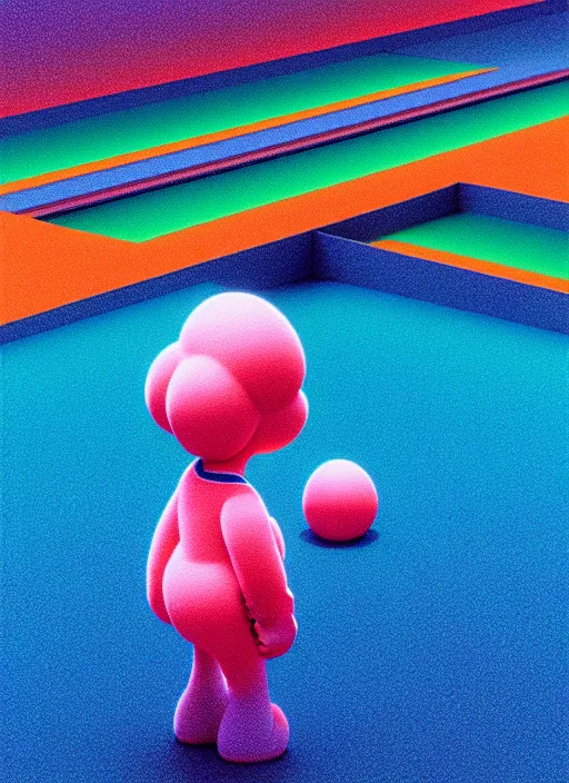 Prompt: the end by shusei nagaoka, kaws, david rudnick, 3 d, octane, vray, pastell colours, cell shaded, 8 k
