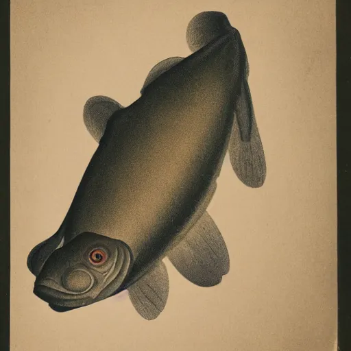 Image similar to an barely visible tench occluded by an object