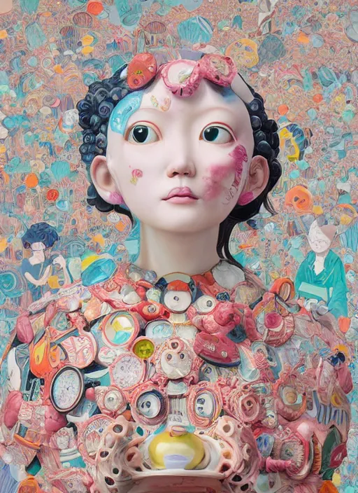 Image similar to photograph of a surreal contemporary ceramic sculpture by victo ngai and hikari shimoda