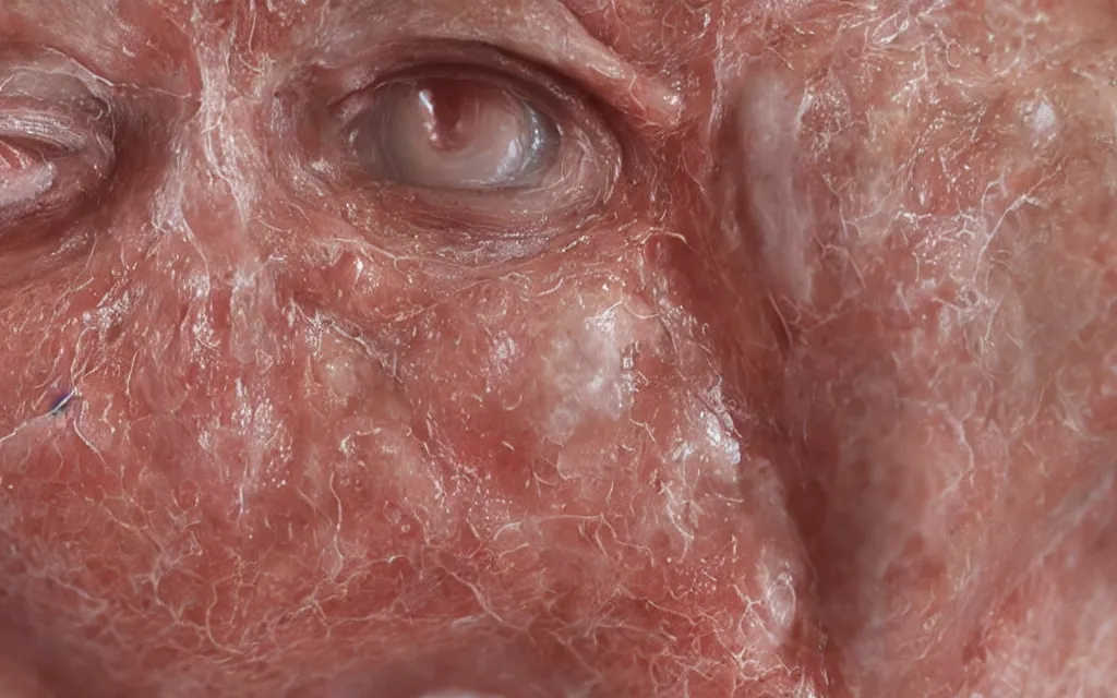 Image similar to close up of human skin showing pores and veins, detailed, photographic