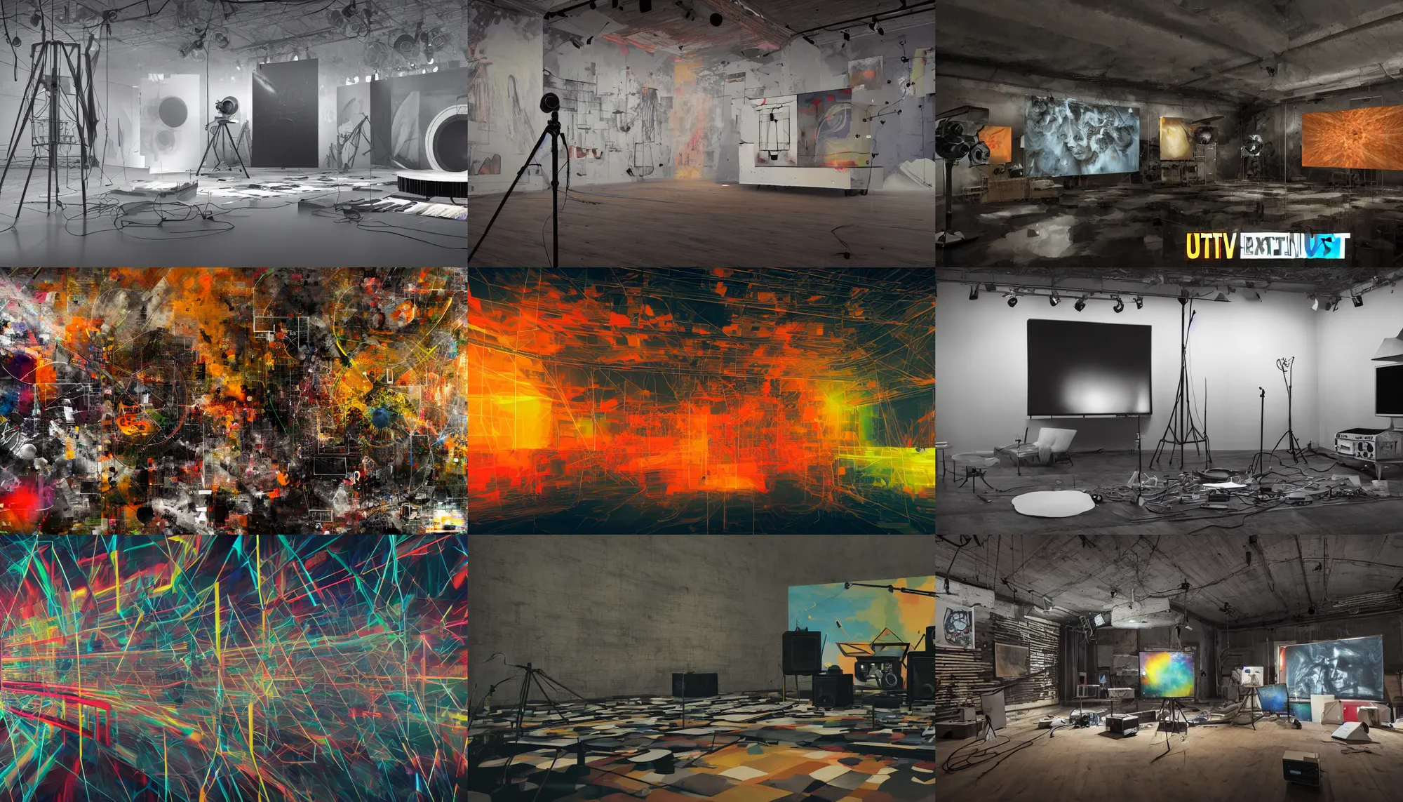 Image similar to a backdrop for a tv show about experimental music and art, ultra - realistic, 4 k, color, trending on artstation
