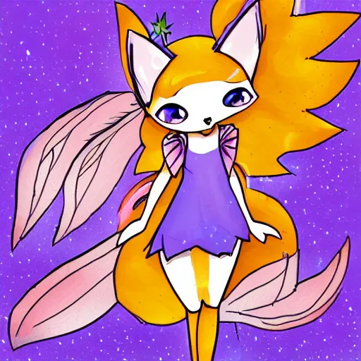 Prompt: Fairy Fox Illustration comic style