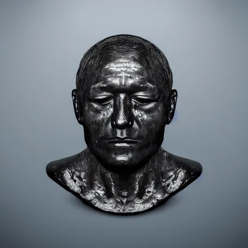 Image similar to icon of a realistic human head made out of water, dark background