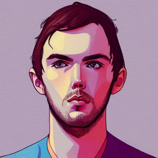 Image similar to “ nicholas hoult retro minimalist portrait by jean giraud, moebius starwatcher comic, sharp, smooth face, 8 k ”