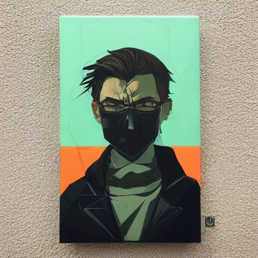 Image similar to MGS3 profile picture by Sachin Teng, asymmetrical, Organic Painting , Violent, Dark, Powerful, geometric shapes, hard edges, graffiti, street art:2 by Sachin Teng:4