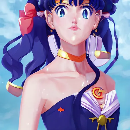 Prompt: Sailor Moon art Portrait, trending on artstation, drawn by WLOP