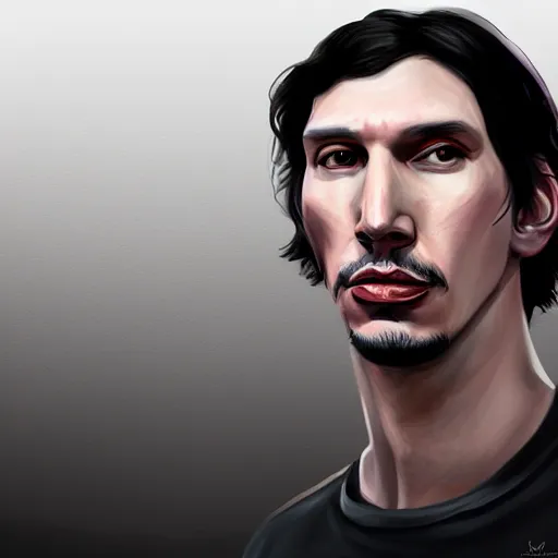 Image similar to adam driver portrait, league of legends, digital painting, concept art, sharp focus, game character