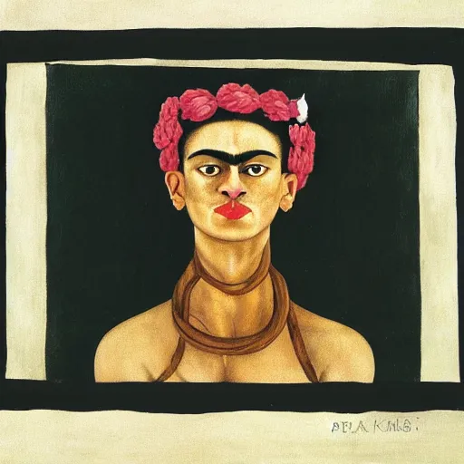 Image similar to house cat by Frida Kahlo