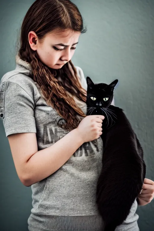 Image similar to photo of the girl, her cat and her railgun, symmetrical, cinematic, real dlsr photography, sharp focus, 4 k, ultra hd, sense of awe, military journal cover