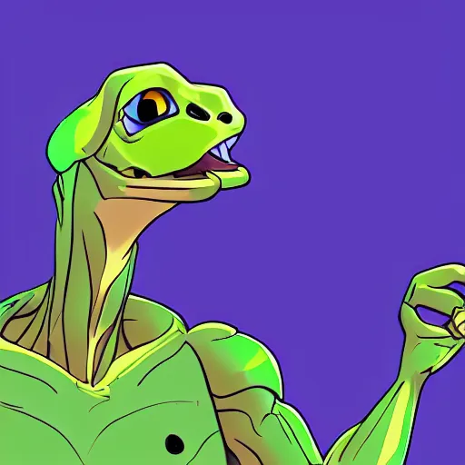Prompt: humanoid tortoise in the style of Don Bluth