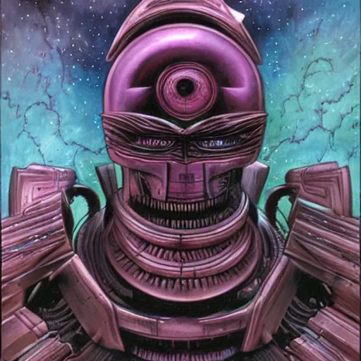 Prompt: Galactus, art by H R Giger