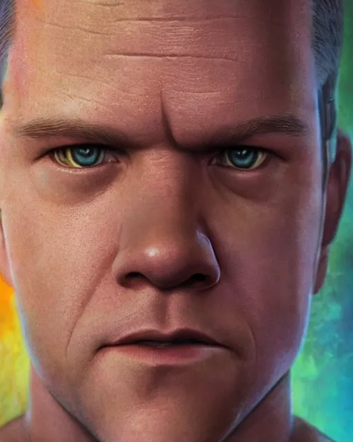 Prompt: portrait ultra dimensional jason bourne matt damon entity, accidentally tripping on dmt and acid, psychedelic experience, overwhelming psychosis of self realization and burning awakening, ultra high definition, unreal engine 5, hyperrealism, masterpiece composition, by casey weldon, barclay shaw 8 k photorealistic