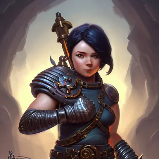 muscular female gnome engineer artificer, wearing | Stable Diffusion ...
