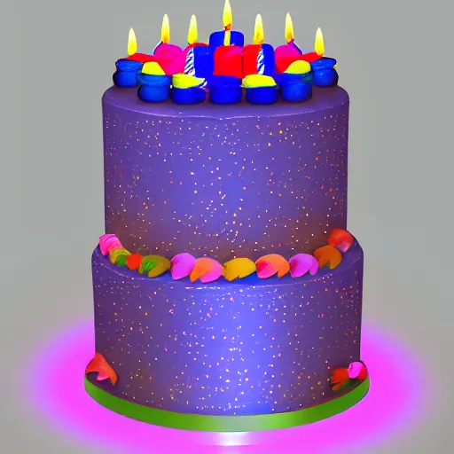 Prompt: birthday cake, 8 k artstation volumetric light painting by matisse