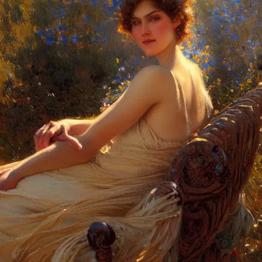 Prompt: detailed portrait of beautiful veronica perasso, spring light, painting by gaston bussiere, craig mullins, j. c. leyendecker