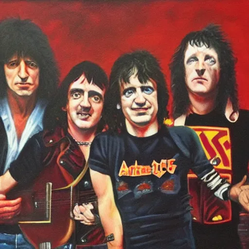 Image similar to ac dc band, painting