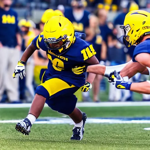 Image similar to university of michigan football game, sports photography, the players are all hamsters