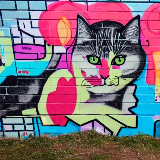 Image similar to Photo of a Graffiti wall with a drawing of a cat by Colette Miller