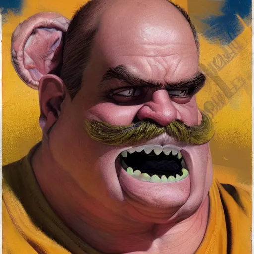 Prompt: Wario, artwork by Dave Dorman,