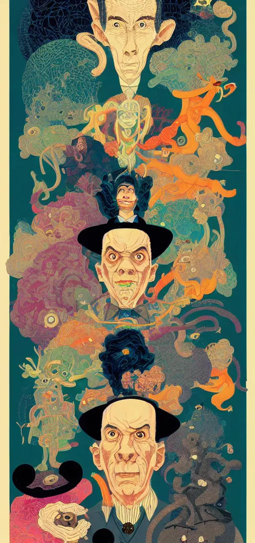 Prompt: a character portrait piece by victo ngai, francis goya, basil wolverton, lisa frank, roy litchenstein