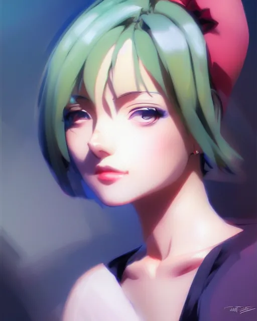 Image similar to portrait Anime as Jolyne Cujoh girl cute-fine-face, pretty face, realistic shaded Perfect face, fine details. Anime. realistic shaded lighting by Ilya Kuvshinov Giuseppe Dangelico Pino and Michael Garmash and Rob Rey