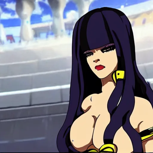 Image similar to rihanna as an anime villain