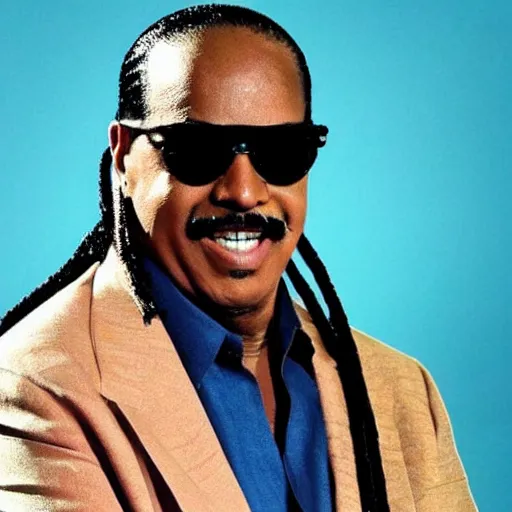 Image similar to profile picture of stevie wonder with a magnificent moustache