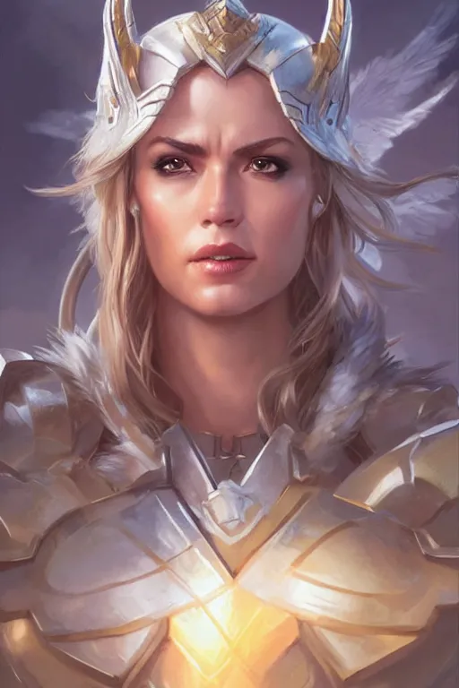 Image similar to amazon valkyrie athena, d & d, fantasy, portrait, highly detailed, headshot, digital painting, trending on artstation, concept art, sharp focus, illustration, art by artgerm and greg rutkowski and magali villeneuve