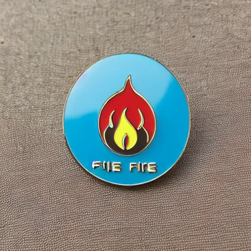 Image similar to retro minimalistic clean fire warning enamel pin