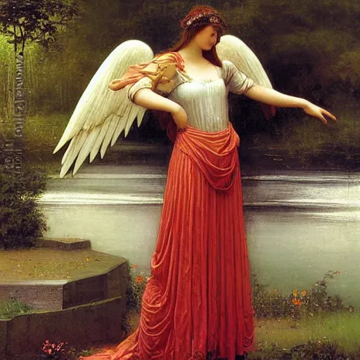 Image similar to Fallen royal knight with angel wings by Edmund Blair Leighton