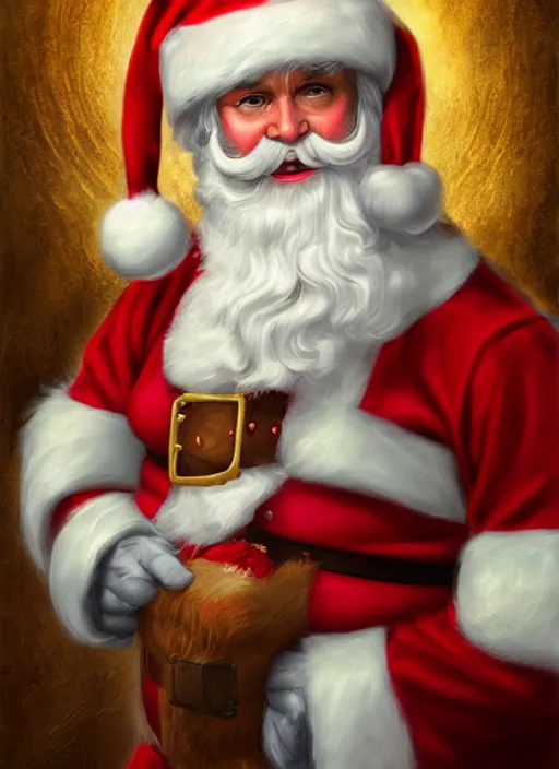 Image similar to digital _ painting _ of _ female santa clause _ by _ filipe _ pagliuso _ and _ justin _ gerard _ symmetric _ fantasy _ highly _ detailed _ realistic _ intricate _ port