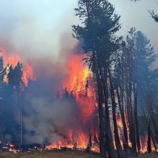 Image similar to a beautiful photo of a 2015 Mcdonalds building engulfed in a forest fire