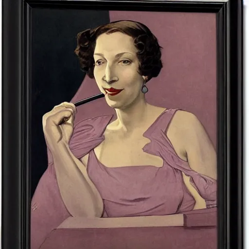 Image similar to portrait of write clarice lispector, by j. c. leyendecker