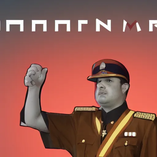 Prompt: photo of Monark (YouTuber) as a dictator, 4k