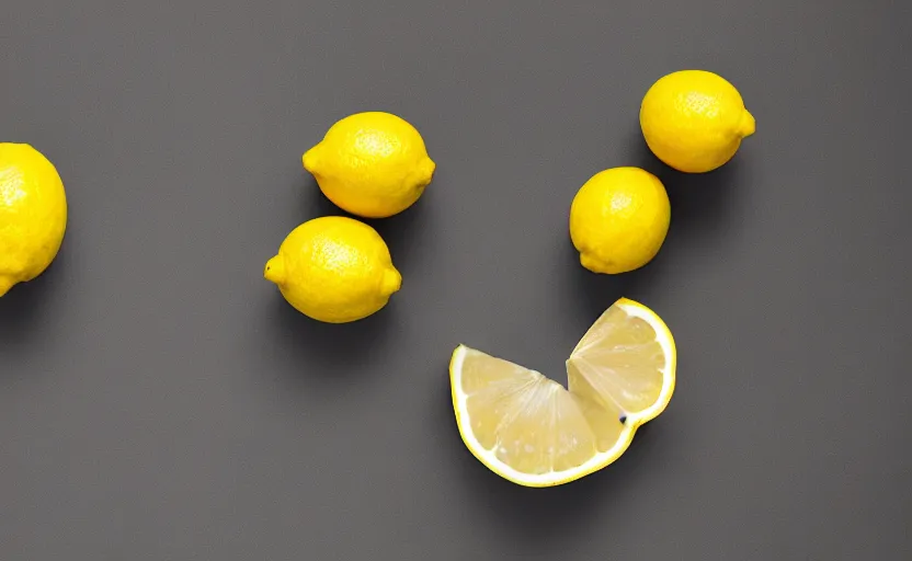 Prompt: lemons a plywood, product photography