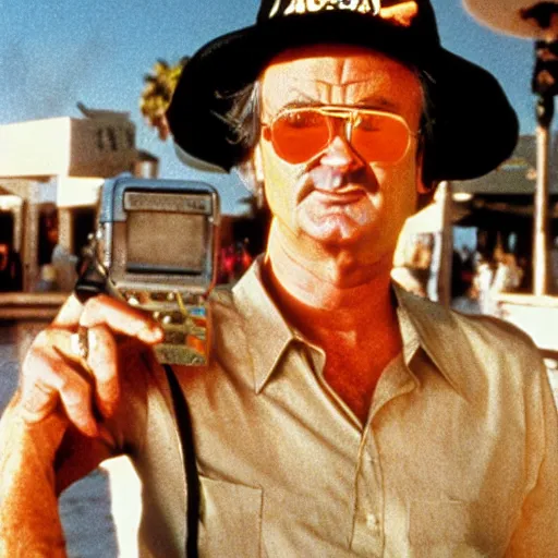 Image similar to bill murray in fear and loathing in las vegas, movie still, promotional shot