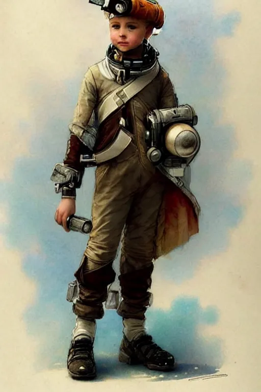 Image similar to ( ( ( ( ( 2 0 5 0 s retro future 1 0 year boy old super scientest in space pirate mechanics costume full portrait. muted colors. ) ) ) ) ) by jean - baptiste monge!!!!!!!!!!!!!!!!!!!!!!!!!!!!!!