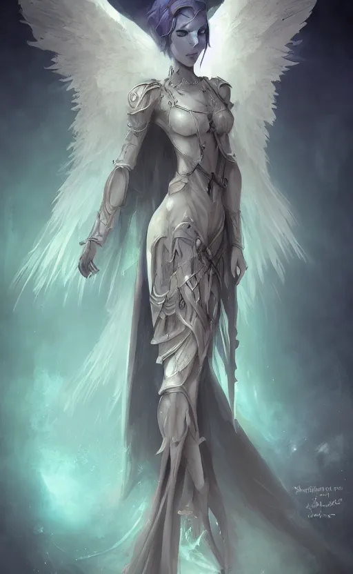 Image similar to Angel knight gothic girl. By William-Adolphe Bouguerea, Jordan grimmer, fractal flame. Highly_detailded